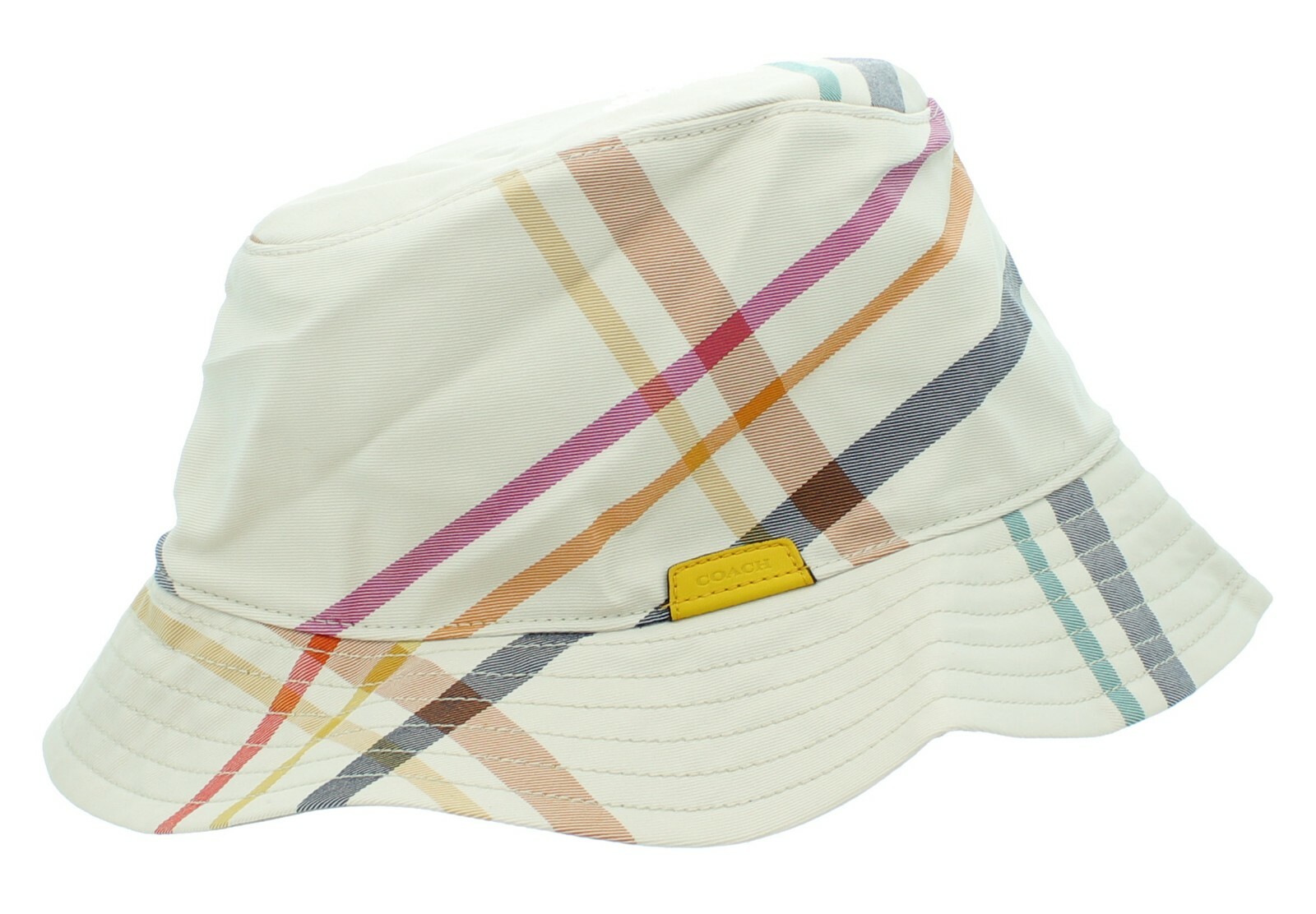 Coach Fedora Hat 83809, Women’s Soft Multicolor Tattersall Plaid Cap, MSRP $98