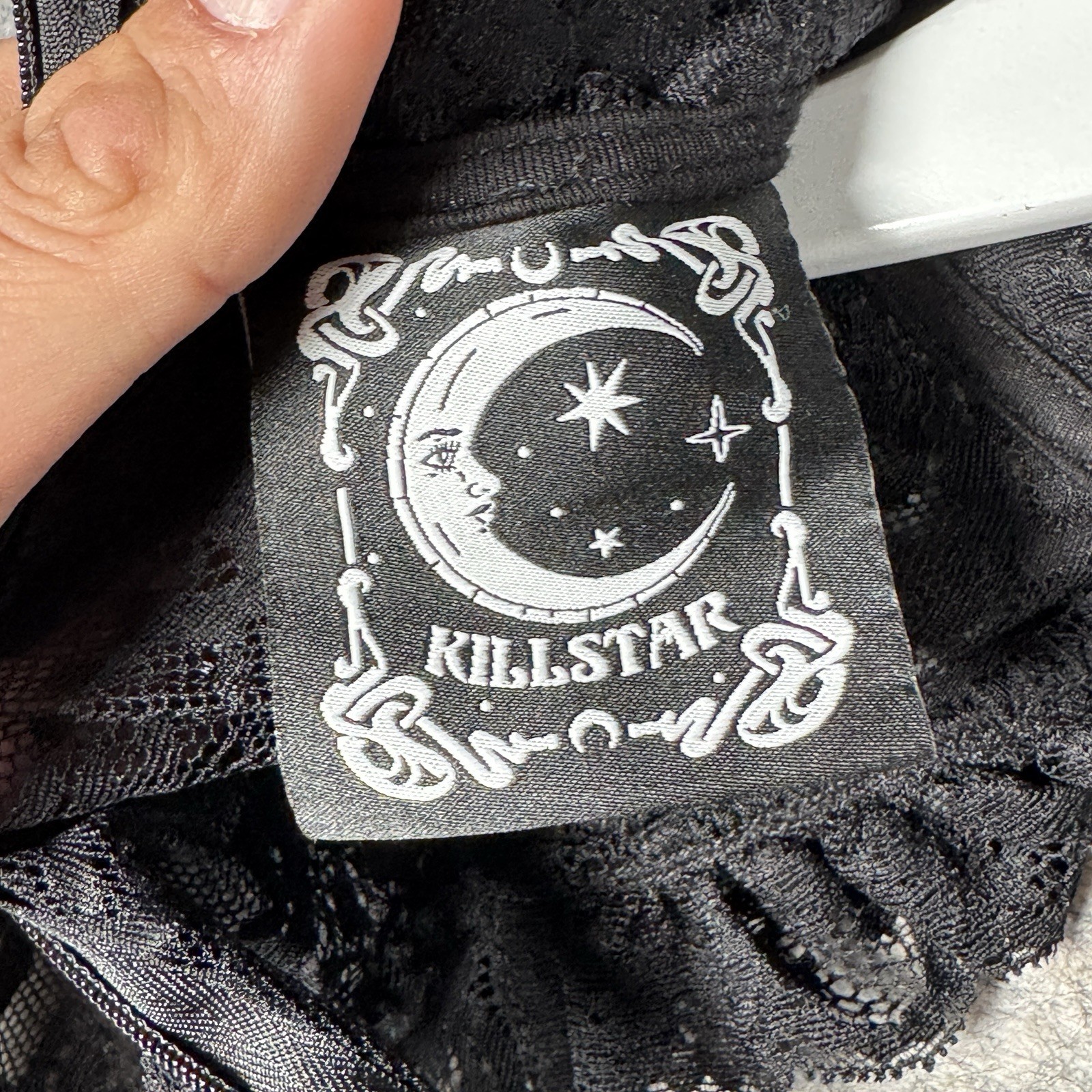 Womens Killstar Black Lace Grunge Gothic Style Top Size XS 13×17