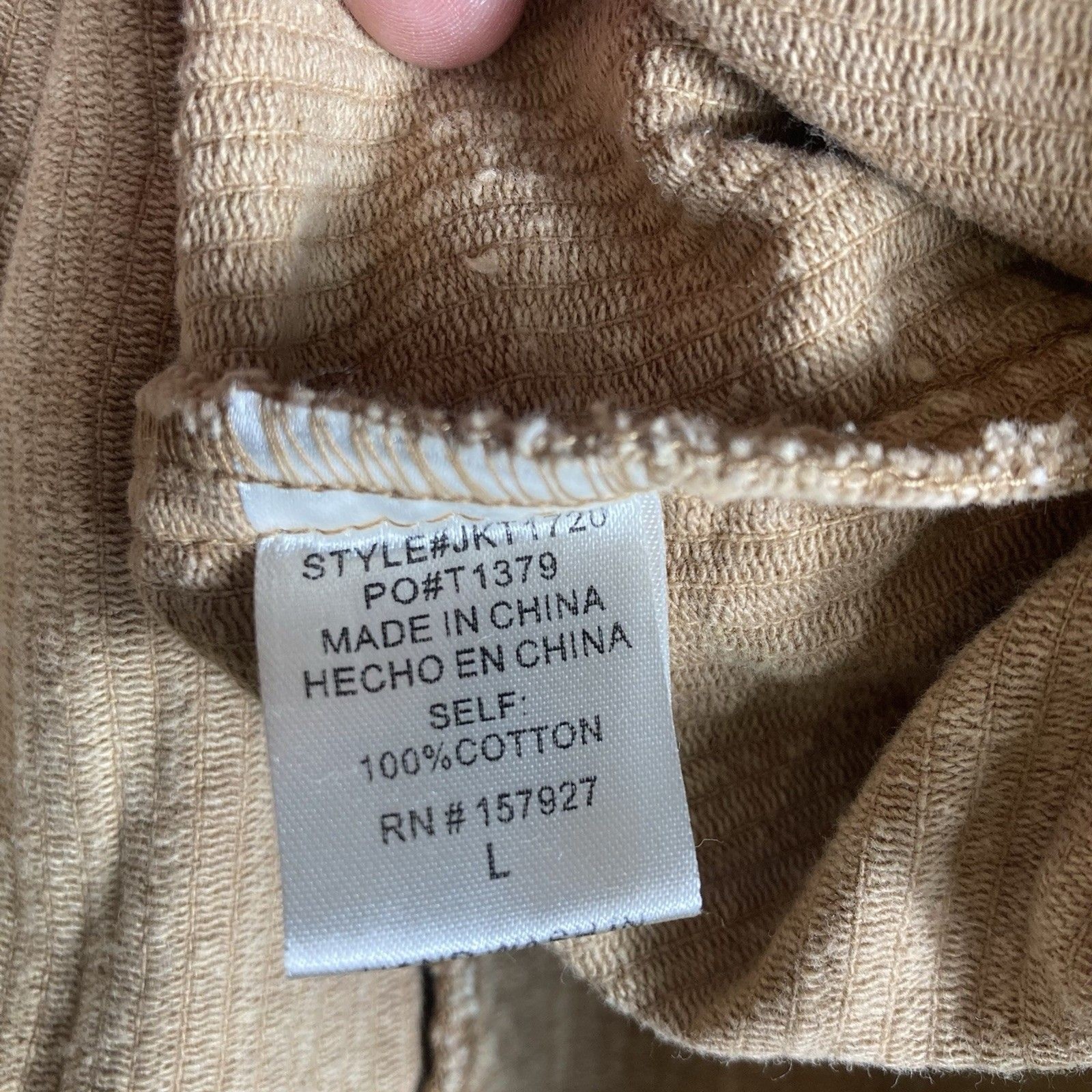 Oversized Corduroy Shacket L Shirt Raw Hem Tan Beige Cabincore Barn La Miel