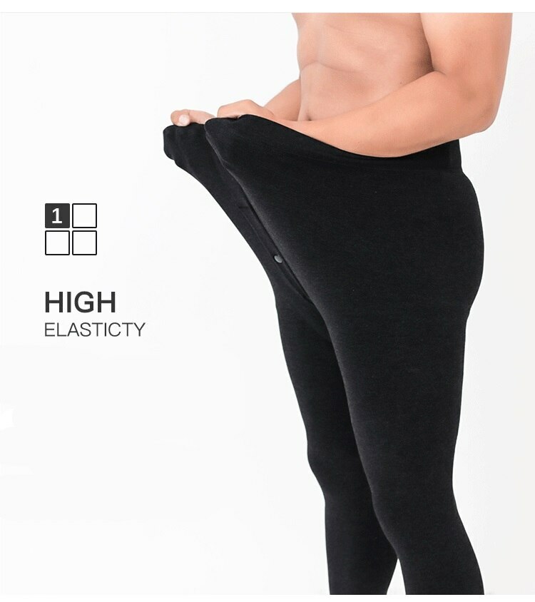 Mens Winter Fur Lined Elastic Velvet Thermal Long Johns Legging Underwear Pants