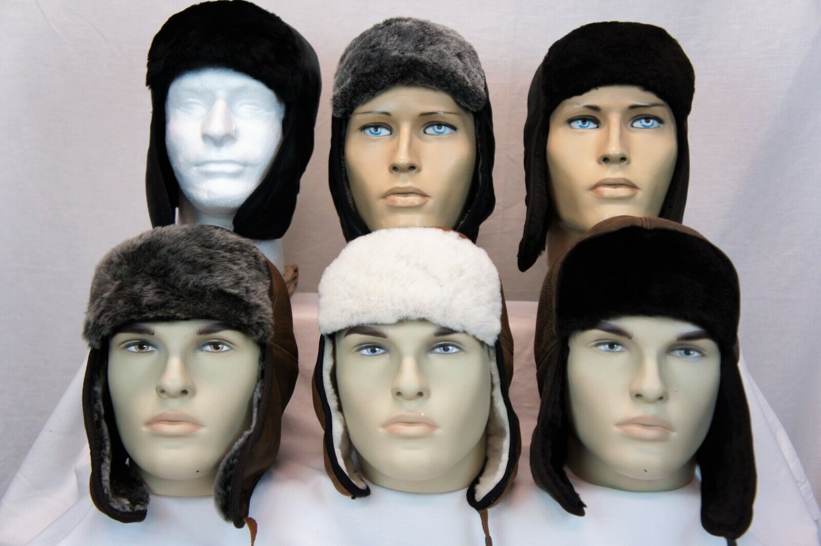 6 colors REAL SHEEPSKIN SHEARLING LEATHER HAT Trapper Ushanka Hunting warm M-3XL