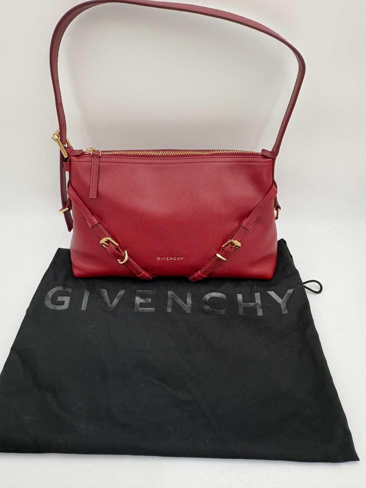 Givenchy Mini Voyou Leather Shoulder Bag Dark Red (on Nordstrom $2,150/worn 3x)