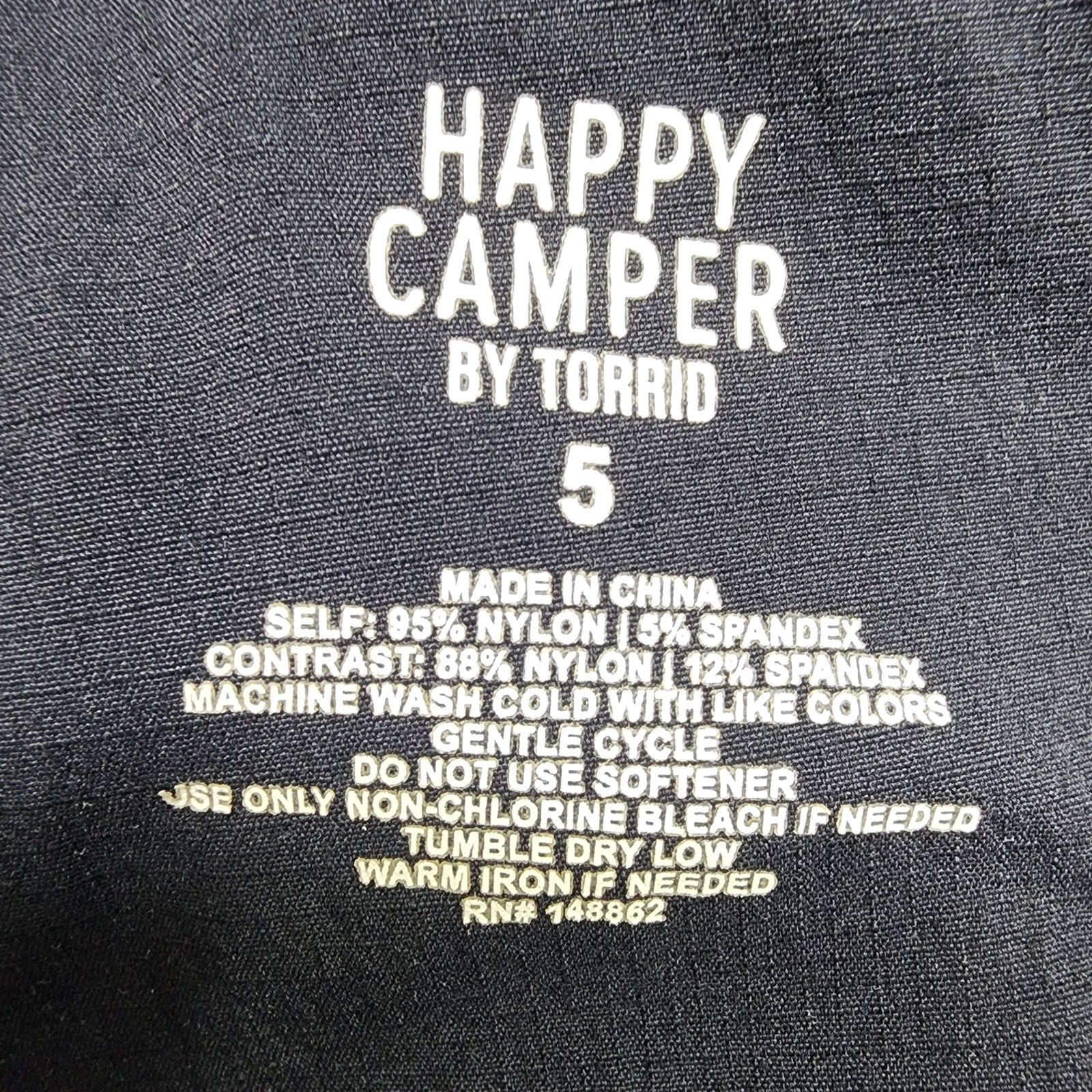Torrid Pants Womens 5 5X/28 Black Happy Camper Crop Active Scrunch Hem Pockets