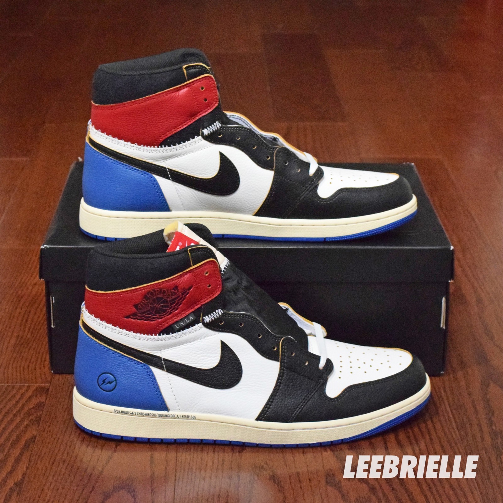 Air Jordan 1 Retro OG Fragment x Union LA Black Red Royal IO7847-002 Size 14