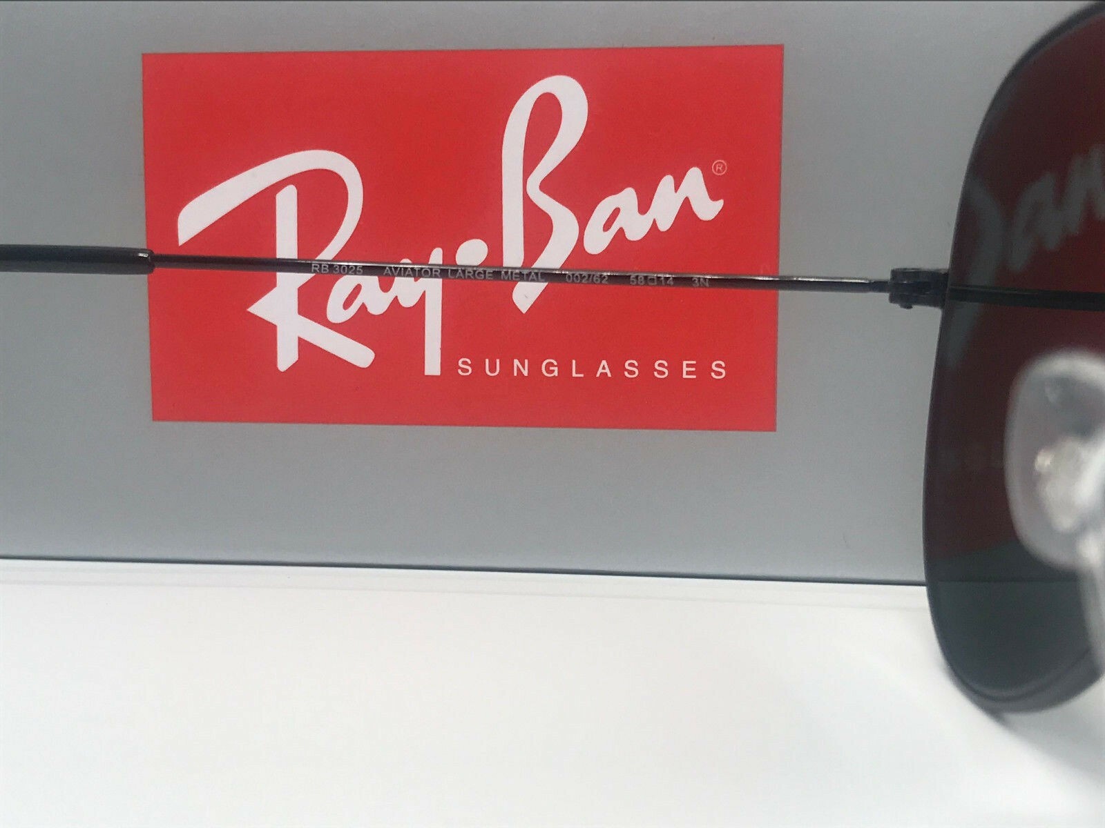 Ray-Ban Aviator RB3025 002/62Black/Black 58mm Unisex / Brand New