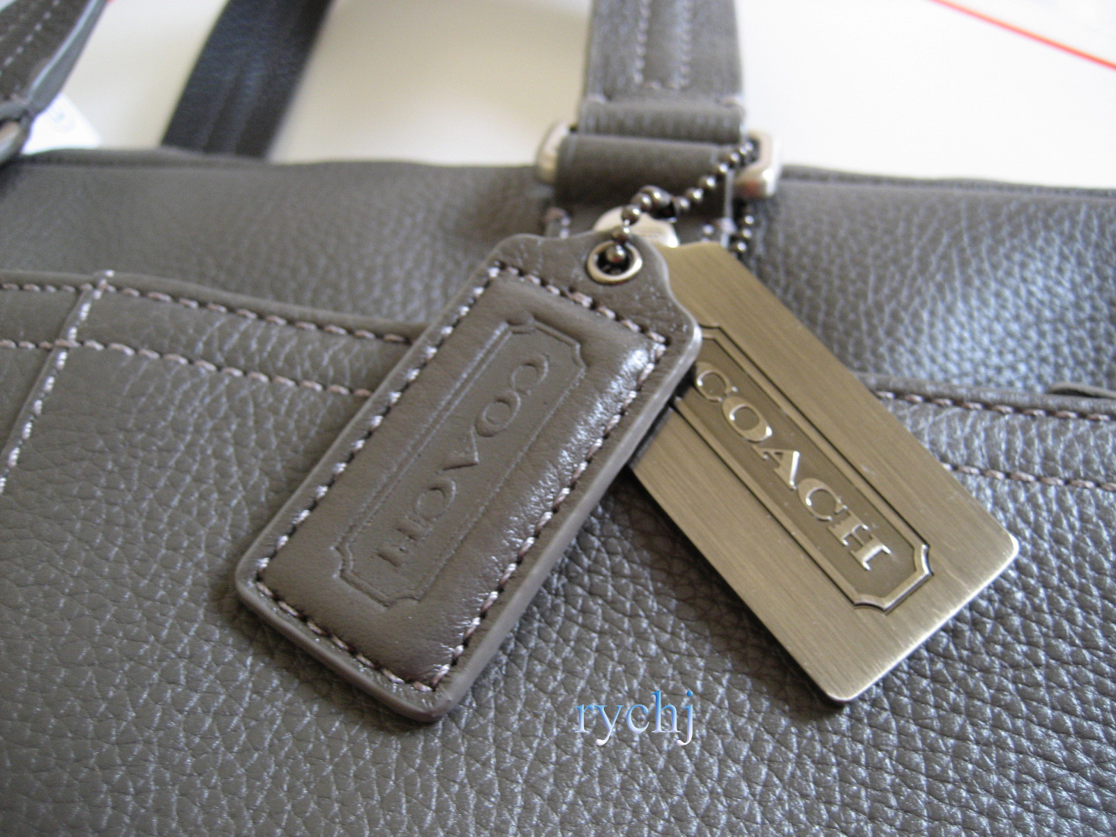 NWT COACH CAMDEN PEBBLED LEATHER COMMUTER BUSINESS BAG DARK GREY F70354
