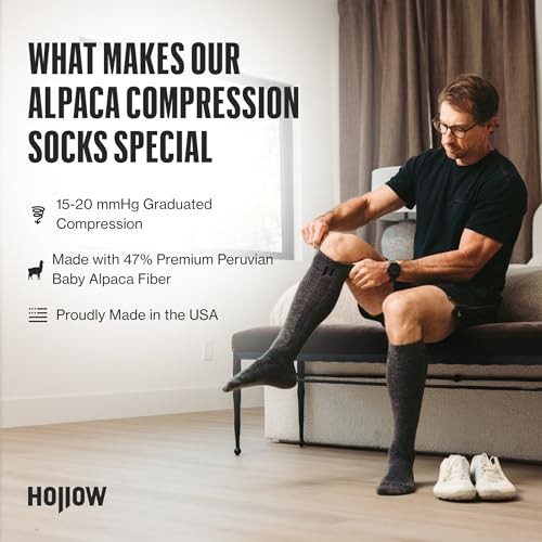 Alpaca Compression Socks for Men and Women, Moisture Wicking Alpaca Wool Sock…