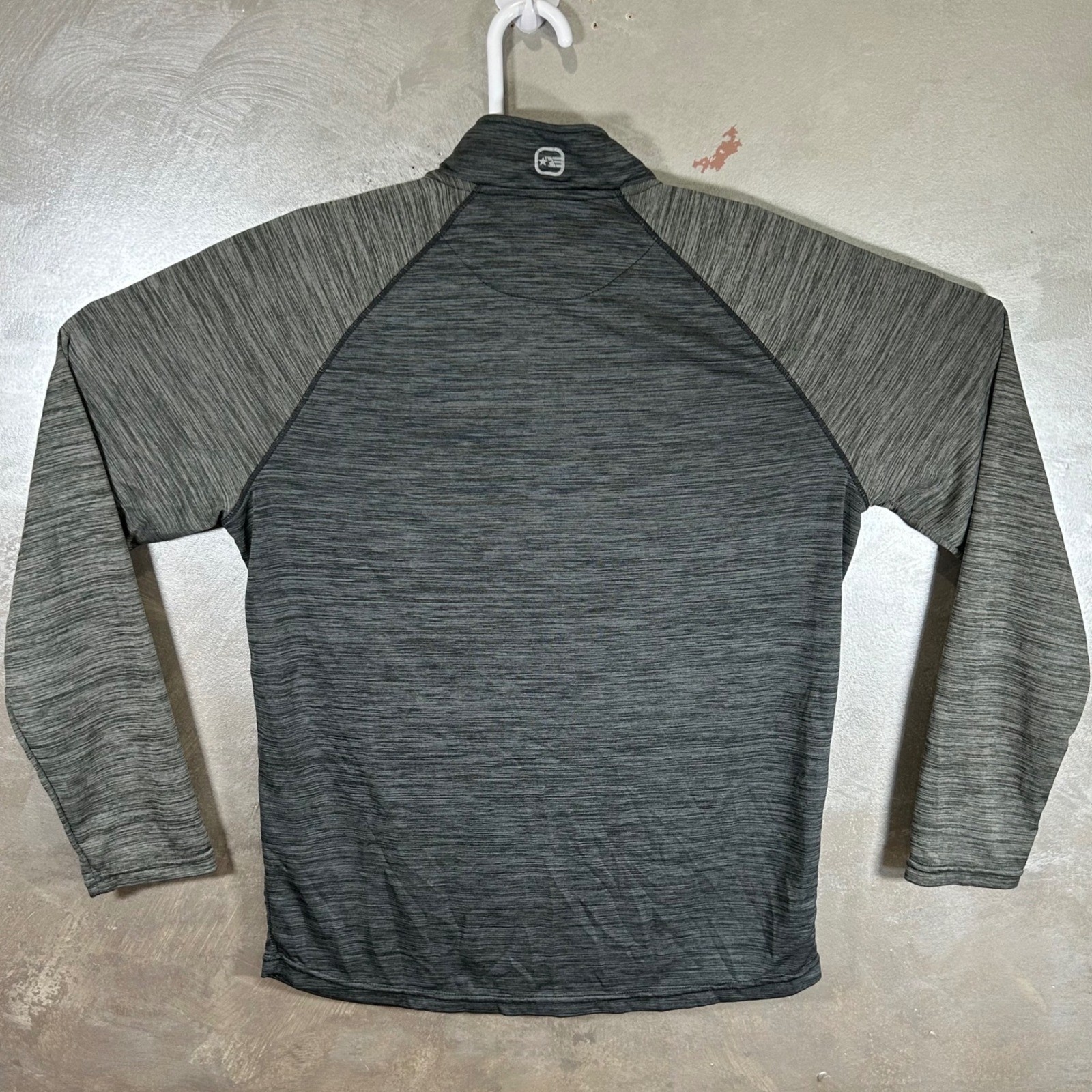 Free Country Mens Micro-Tech Quarter Zip Pullover Gray Heather Performance Small