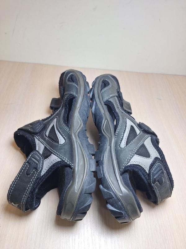 Men Ecco Sandals Grey Leather 42