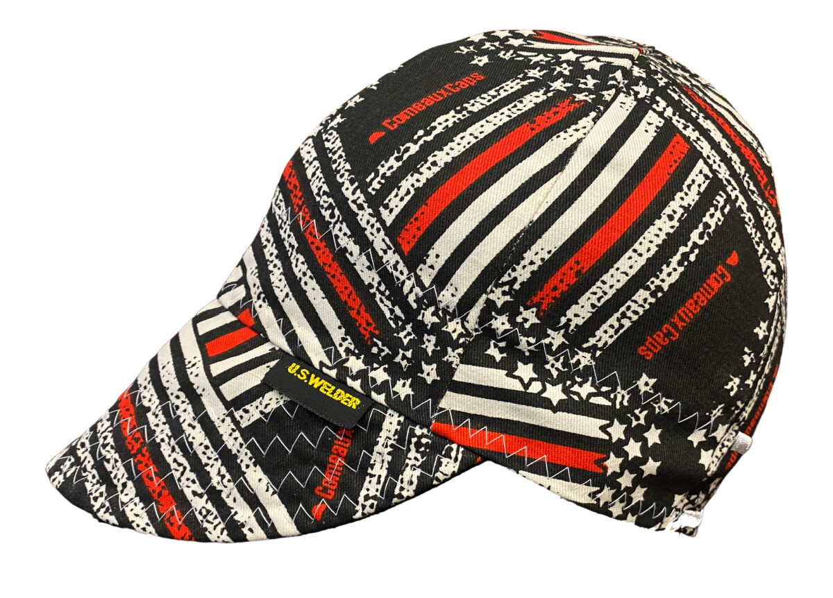 U.S. WELDER by Comeaux Supply THIN RED LINE Reversible Welding Cap Firefighter