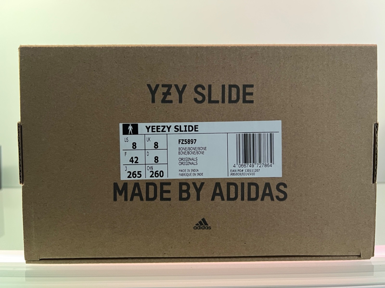 Adidas Yeezy Slide Bone FZ5897 Size 42 EU / US 8 – New With Box & Tags
