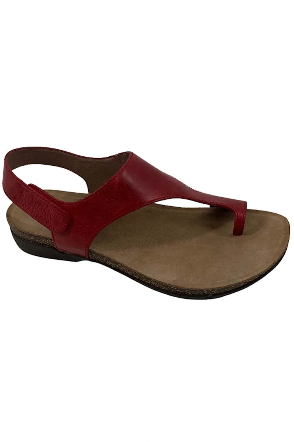 Dansko Nubuck Toe-Loop Demi Wedges Reece Red