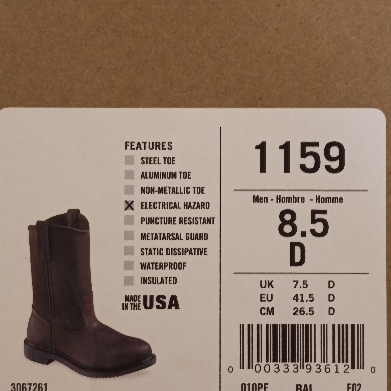 Red Wing 8.5D 1159 Pecos Brown Leather Cowboy/Western Boots USA Made