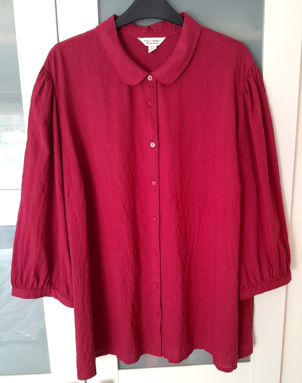 Seasalt, hope cottage blouse, raspberry/dark freesia/pink, size 20