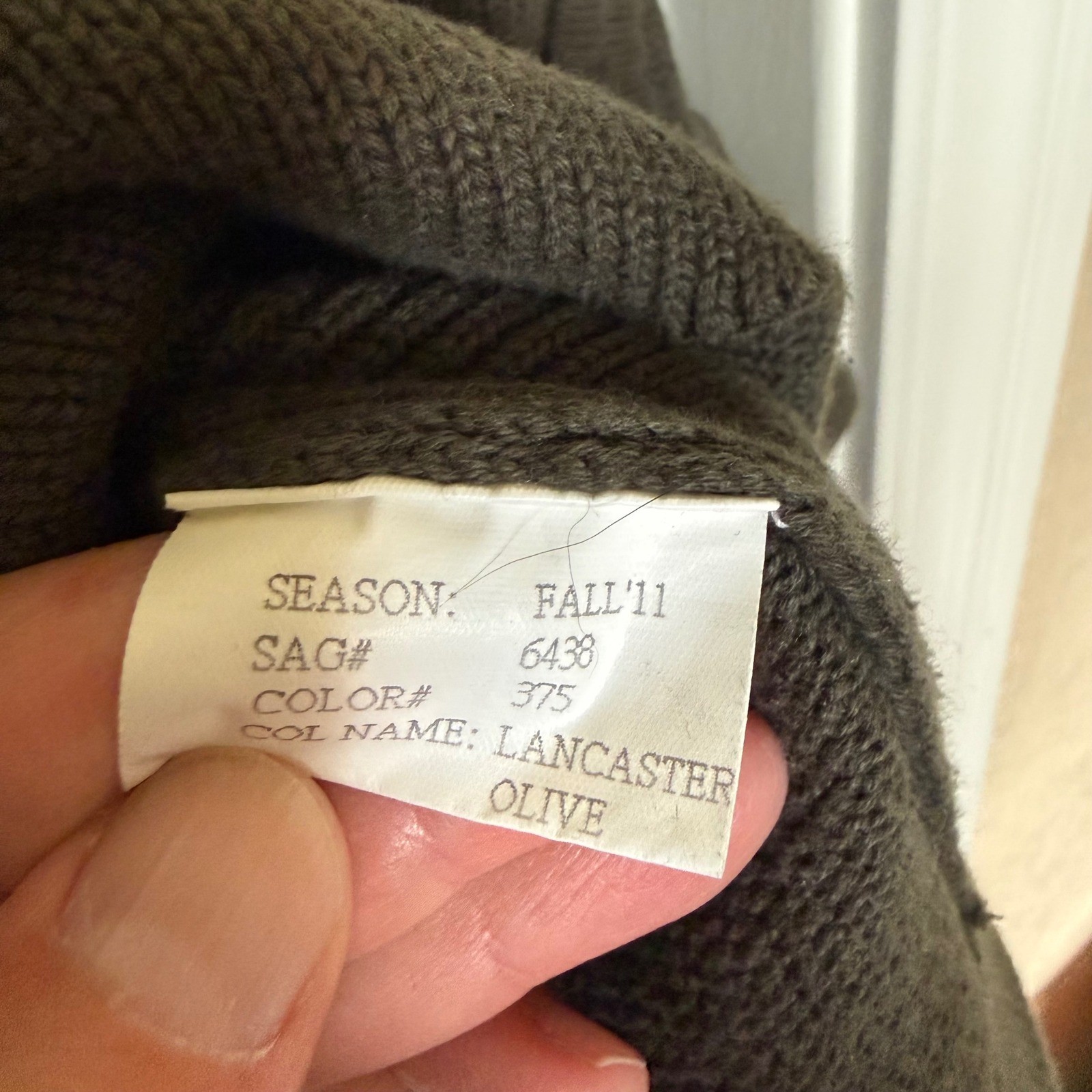 Victorinox Full Zip Cardigan Mens Medium Olive Green Excellent Cotton Sweater