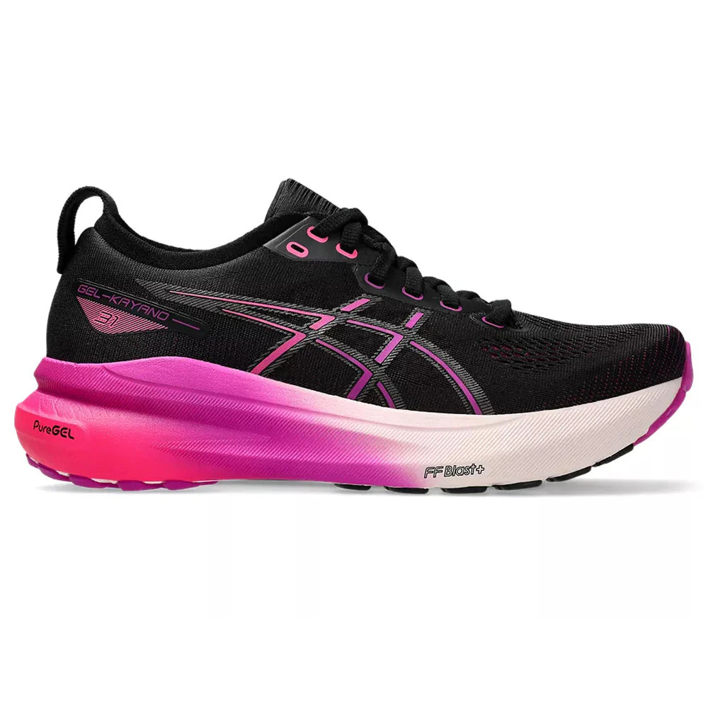 Women’s Asics Gel-Kayano 31, Black/Bold Magenta, 6 D Wide US