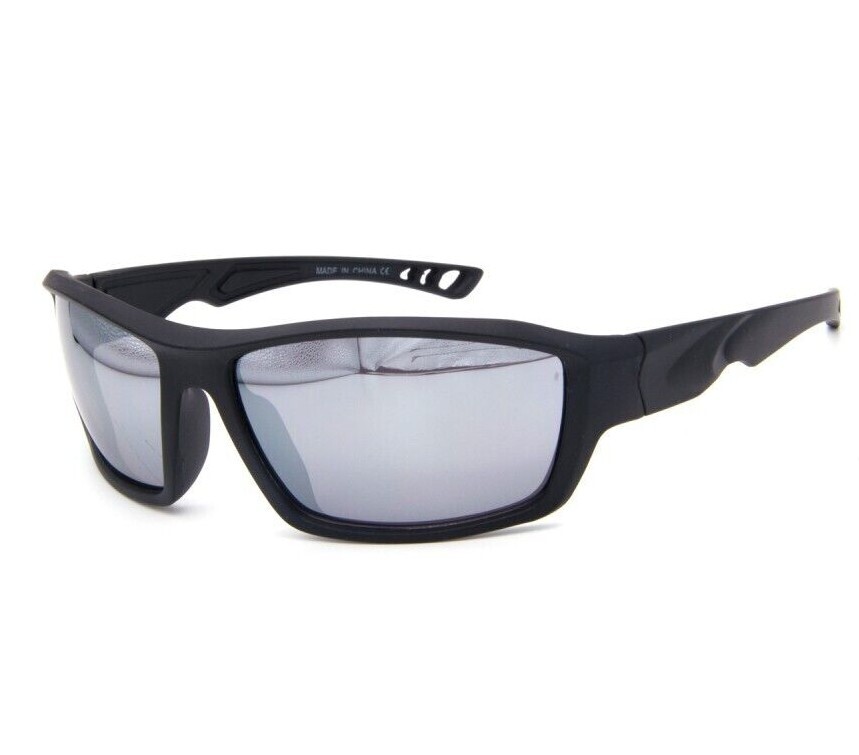 Driving Sunglasses Blue Mirror Lens Black Frame Classic Shades Confortable Sport
