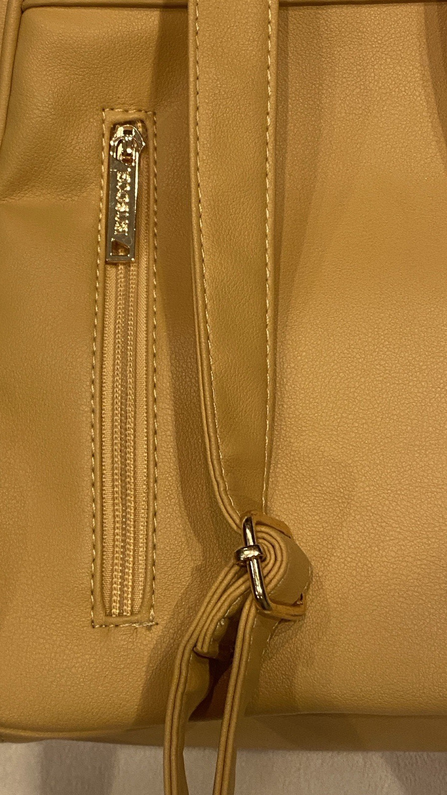 New! ECOSUSI Yellow Gold Backpack Purse & Matching Wristlet Wallet PU Leather