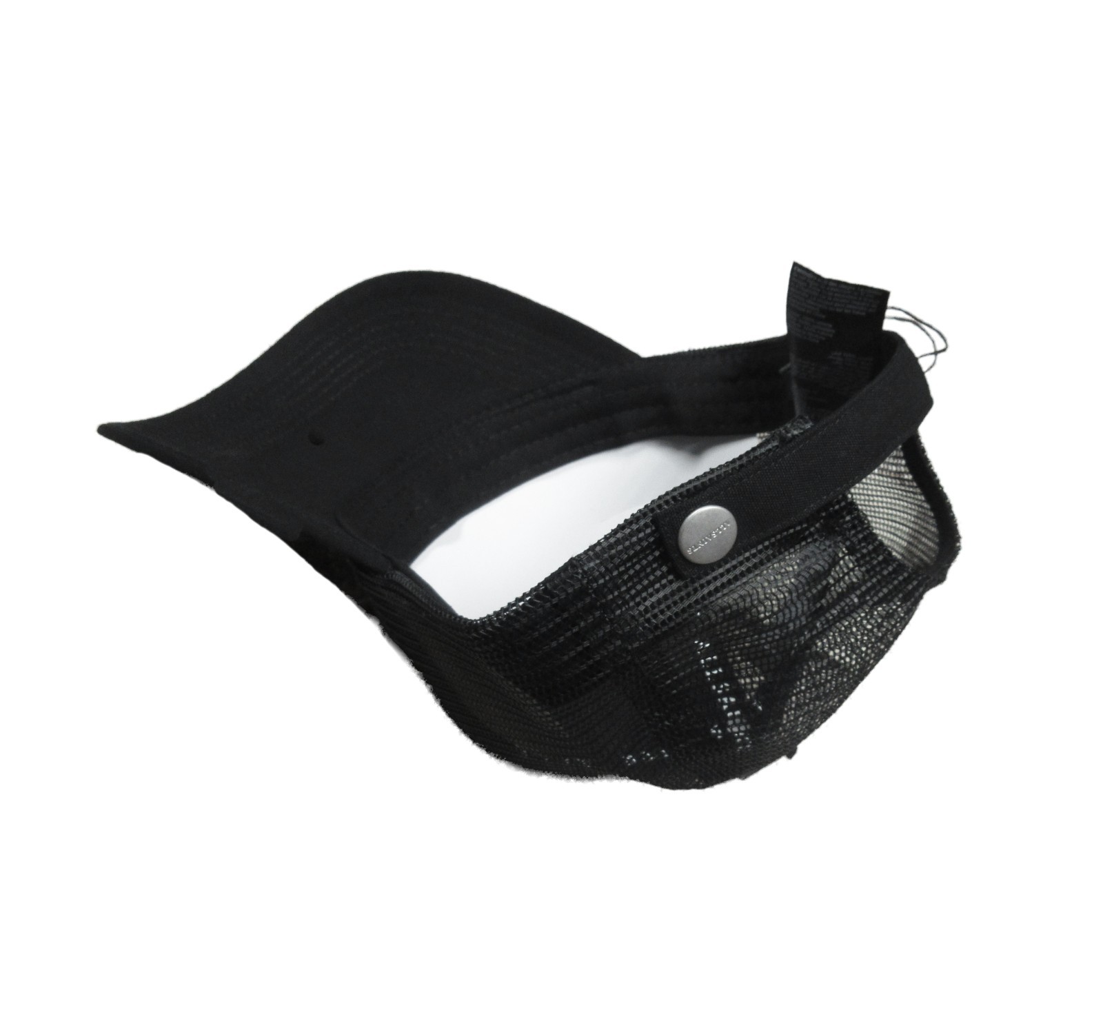 AllSaints Men’s Black State Logo Graphic Mesh Trucker Cap