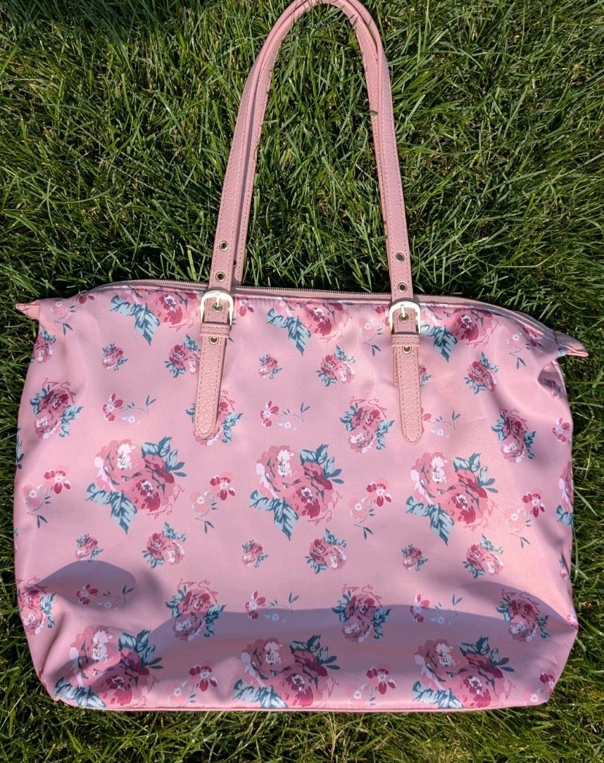 Juicy Couture Vintage Rose Blush Troop Beverly Hills Nylon Tote and Pouch New