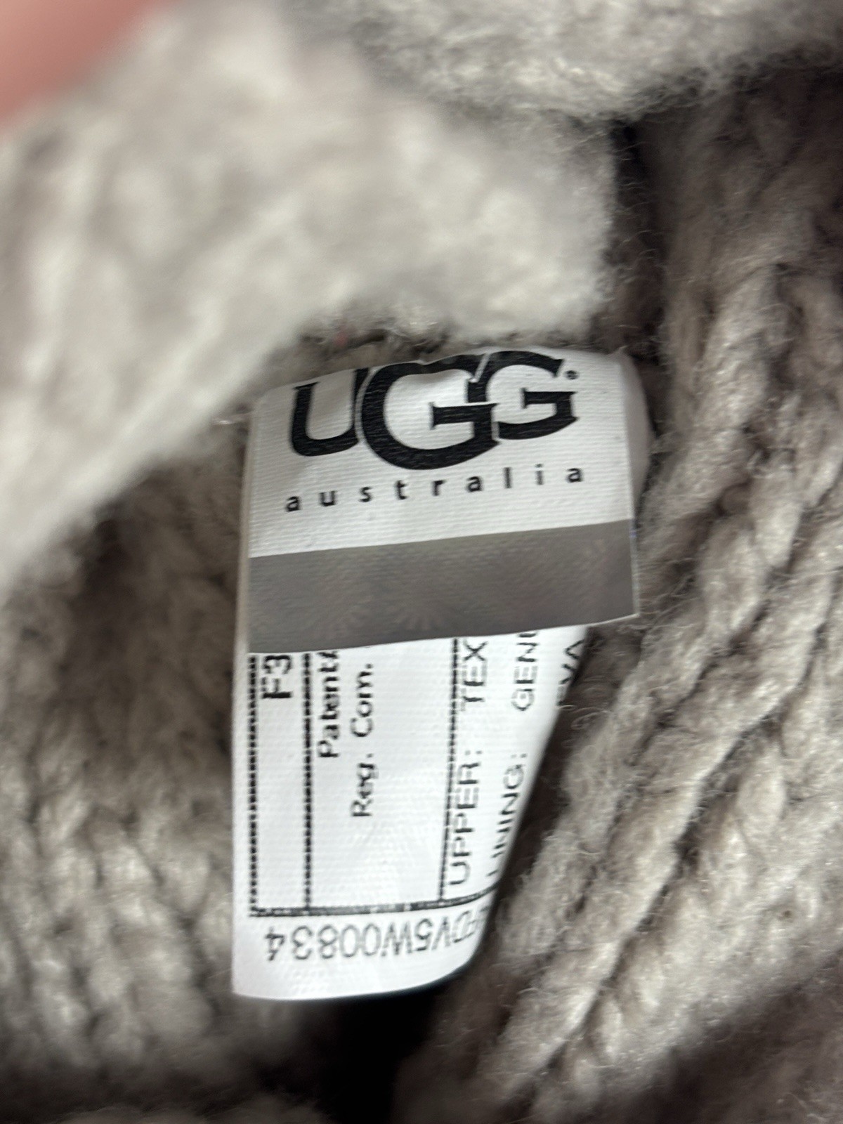 UGG Beige Lattice Cardy Tall BOOTS Size 7 Sweater Knit Button 3066 Cuffable