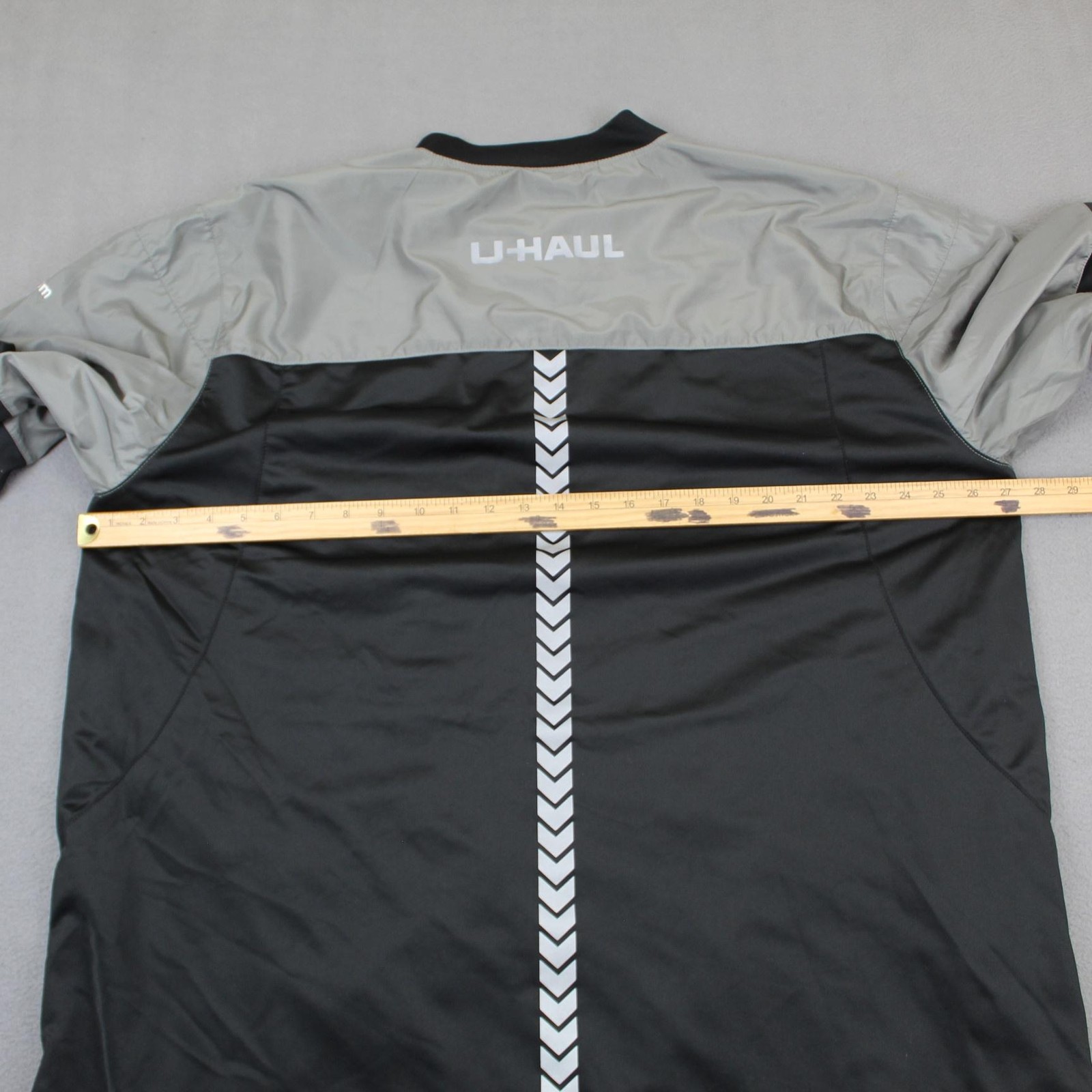 U-Haul Jacket Mens 4XL Black Gray Windbreaker Full Zip Reflective Lined Workwear