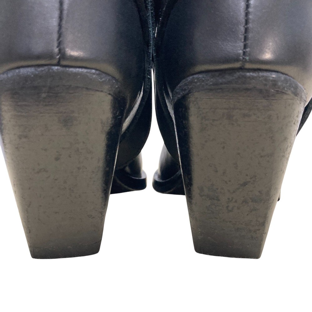 All Saints Leather Ring Boots, Size 37, Approx. 9.3 inches, Black Women USED