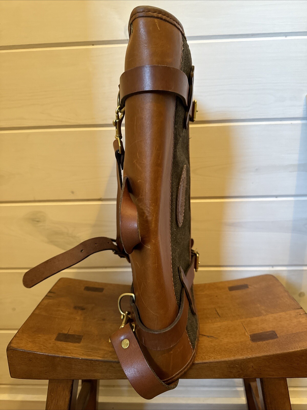 Heimies Made Leather And Tweed Messenger Bag EUC
