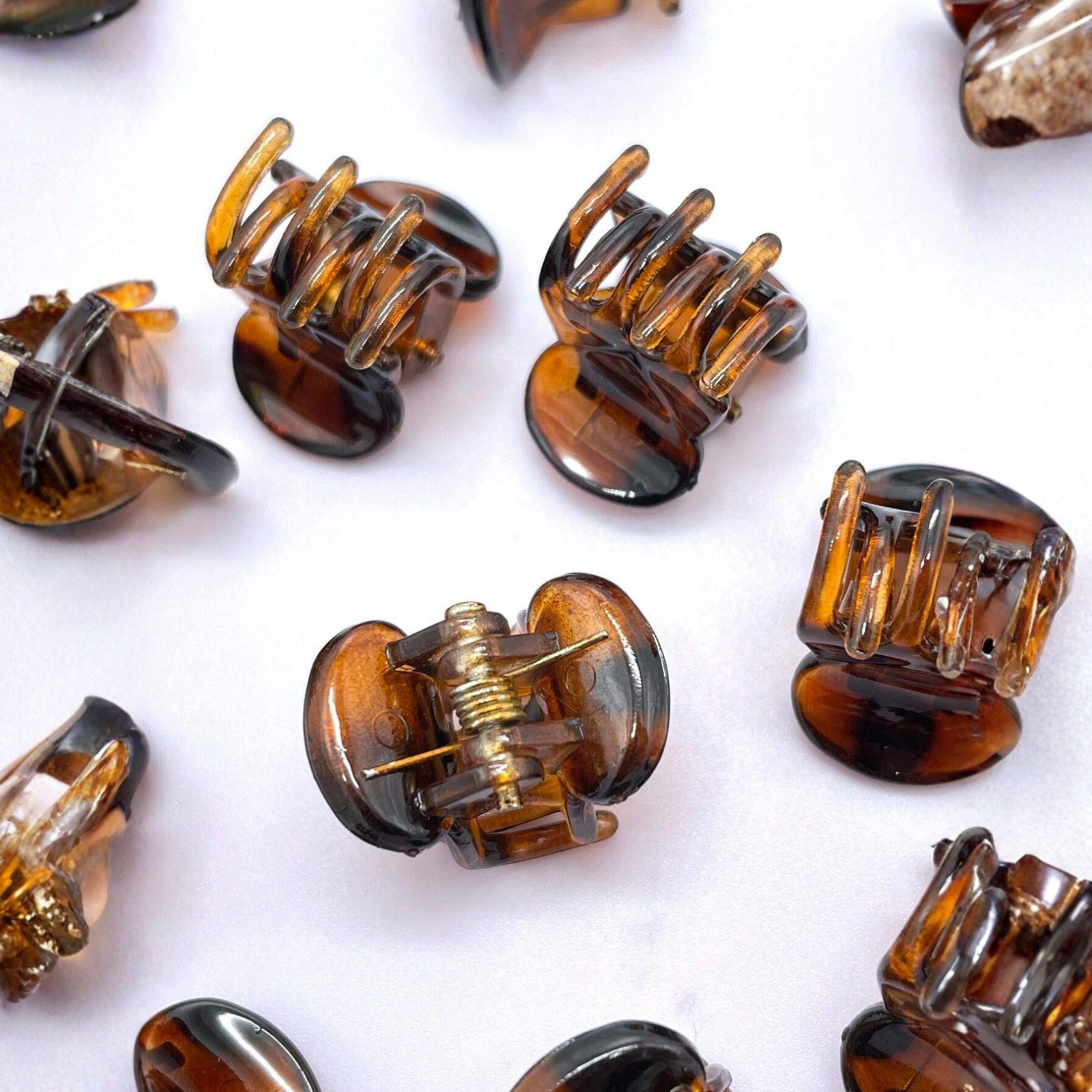 20pcs Mini Brown Hair Clips Strong Grip Claw Clips Women Bangs Bun Accessories