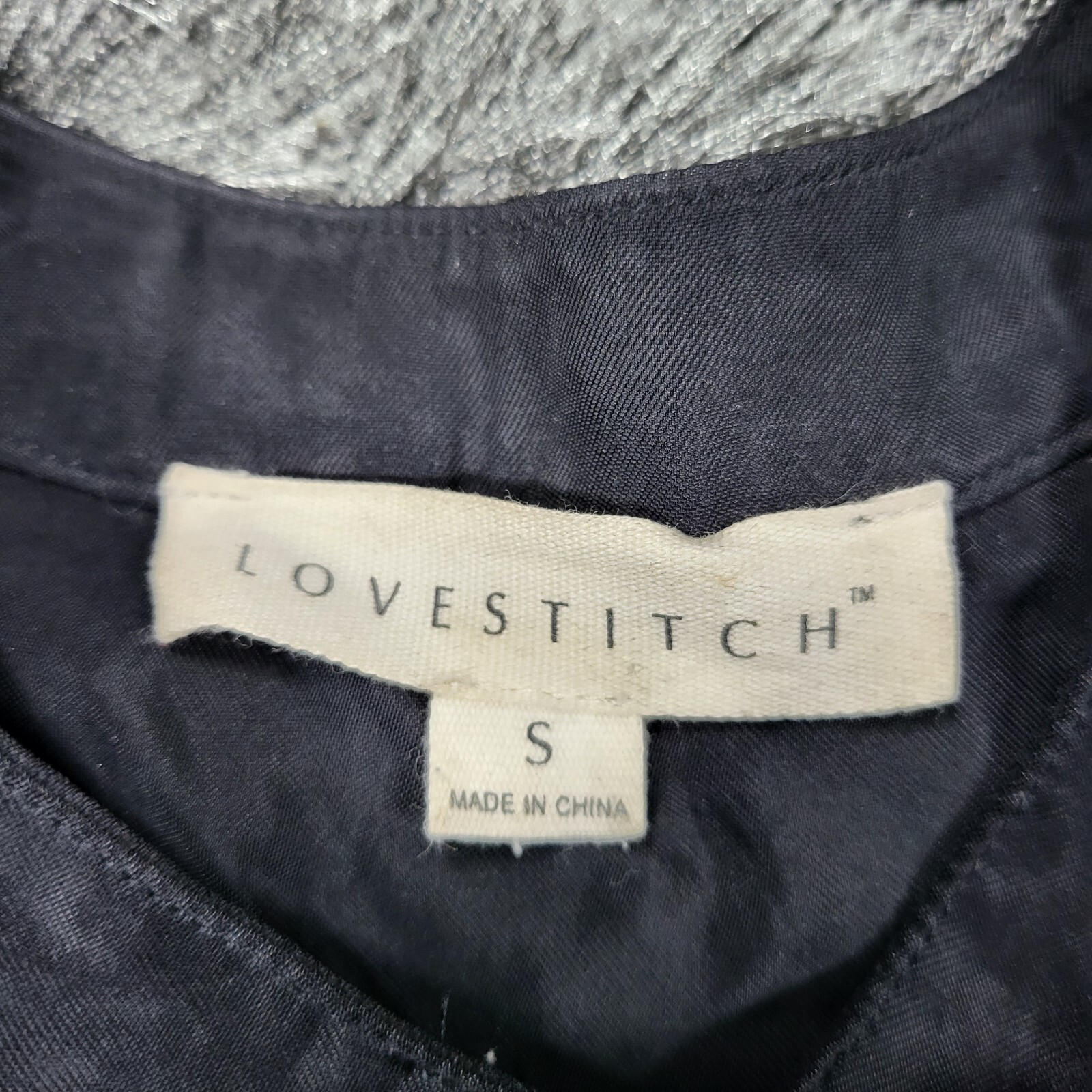 Lovestitch Blouse Top Womens Small Black Tencel Tie Waist Pocket Button Up Shirt