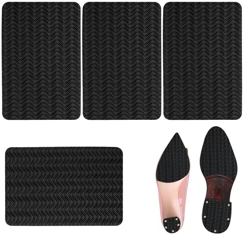 Shoe Sole Protectors 4 PCS Self Adhesive Rubber Shoe Bottom Grip Pads 4 x 6 inch