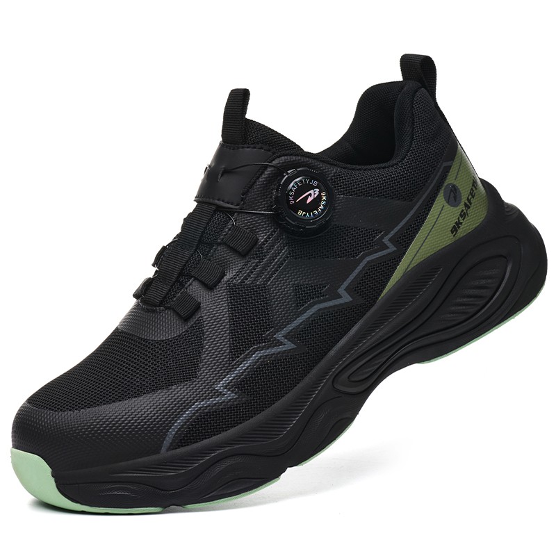 Men Work Safety Shoes Steel Toe Cap Rotating Button Comfort Breathable Sneakers