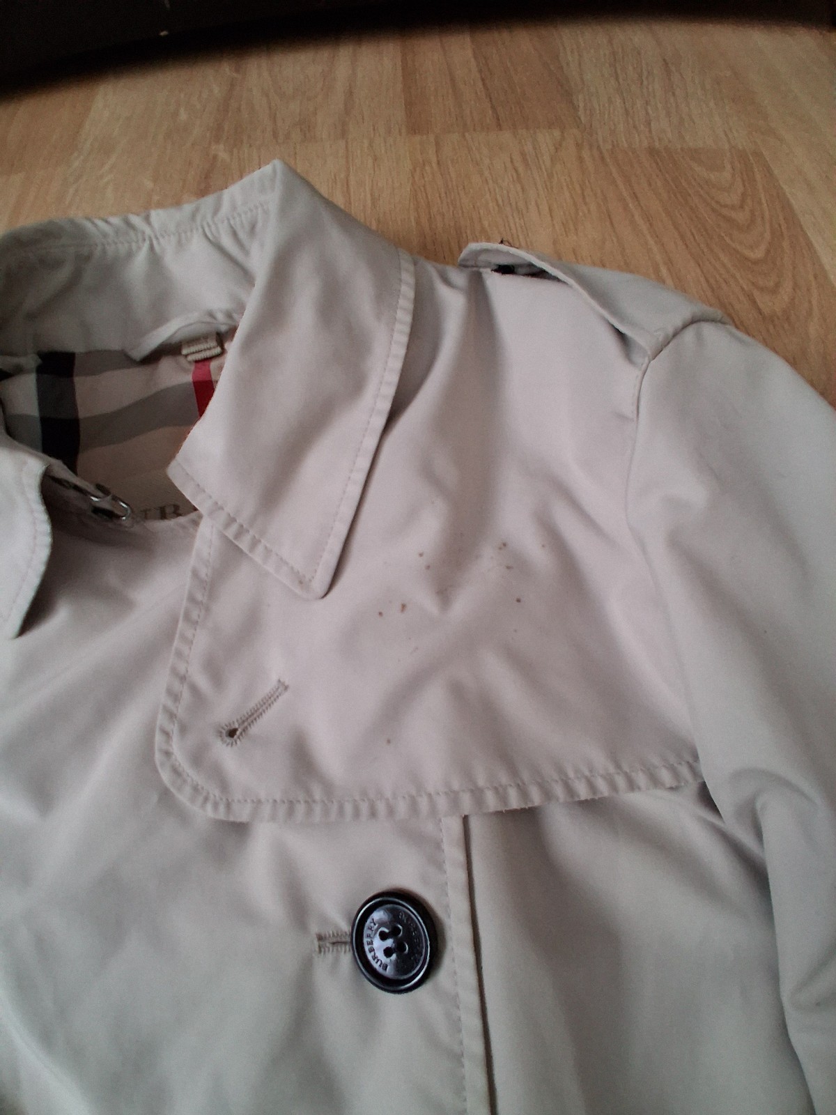 Burberry Brit Beige Double-Breasted Belted Long Trench Coat Pockets UK 6