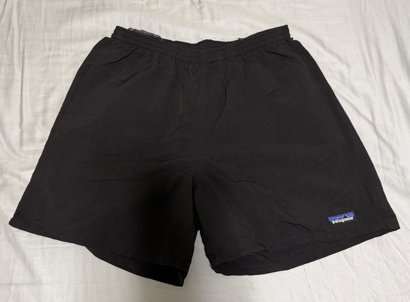 Patagonia Baggies 5″ Shorts Mens Small Black NetPlus Nylon 57022 Liner Cut Out