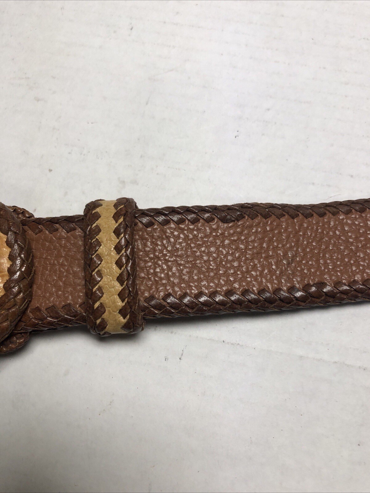 THE DIVINE TRIBE NYC OSTRICH BUCKLE WITH LEATHER BELT Size M 40 INCH