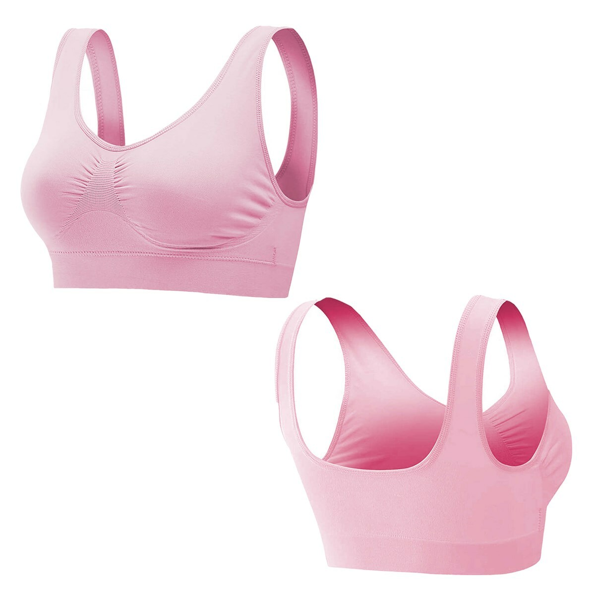 3Pack Sport Bras Seamless Wire Free Weight Support Tank Sports Yoga Sleep Bra US