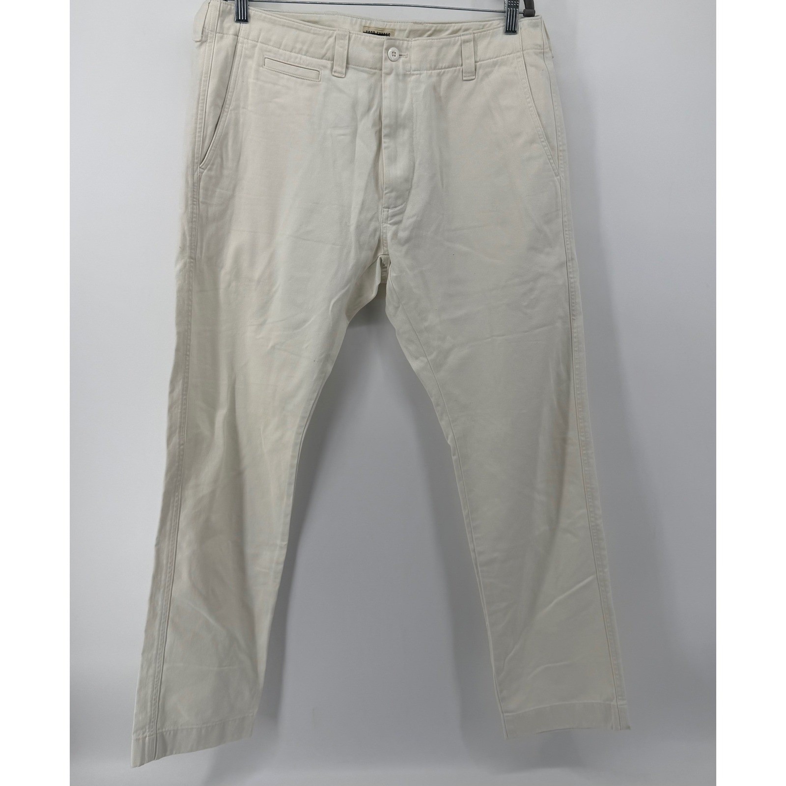Todd Snyder Chinos Mens 36×32 Cream Straight Fit Cotton Twill Pants PA060676-800