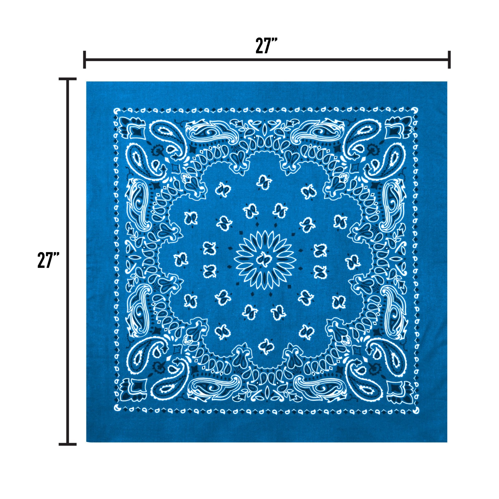 Rothco Jumbo Trainmen Paisley Bandana Cotton Royal Blue Headwrap FaceCover 27X27