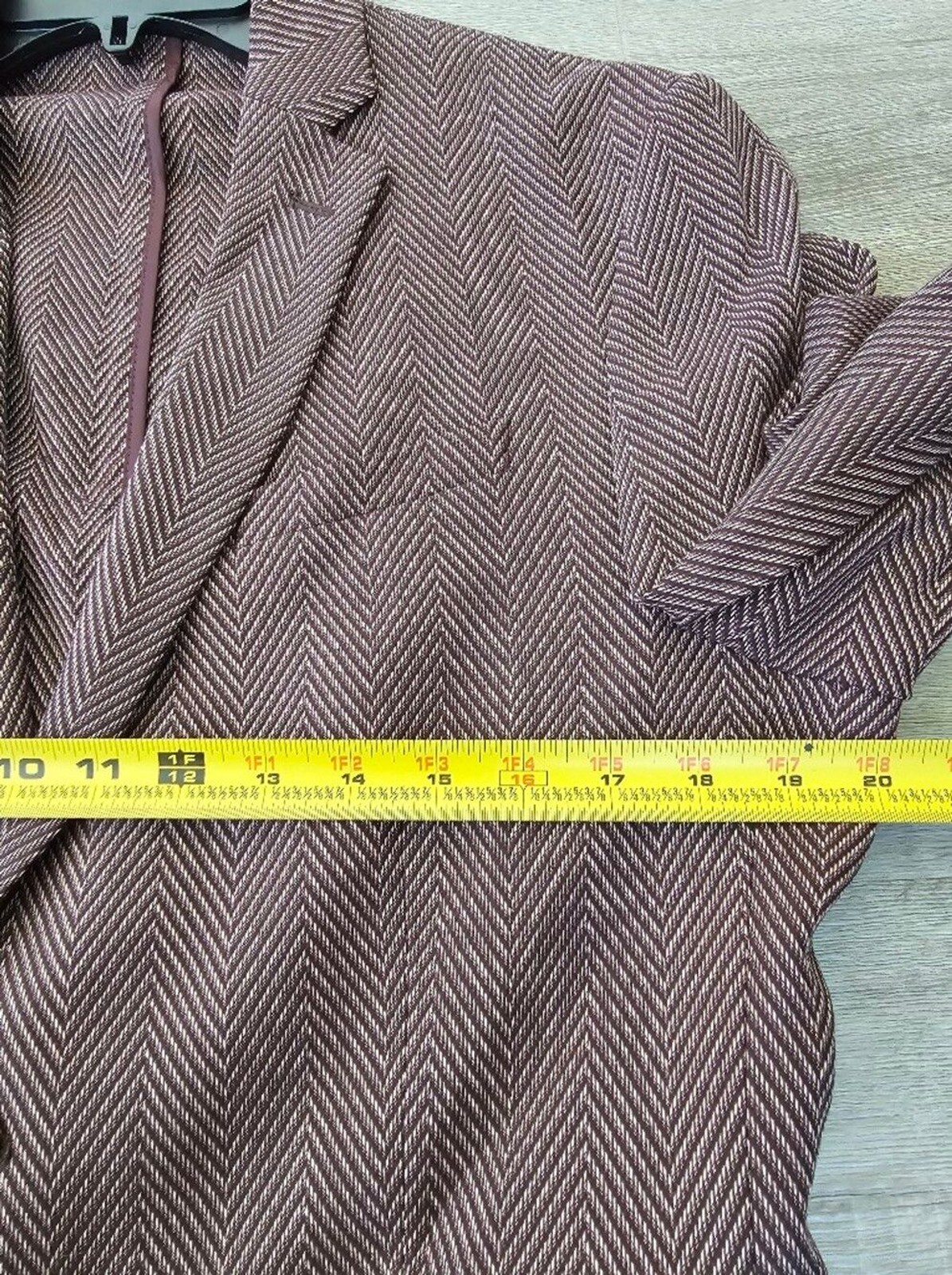 JF J.Ferrar Burgundy Herringbone Slim Fit Blazer Blazer Jacket – Size M (38/40S)
