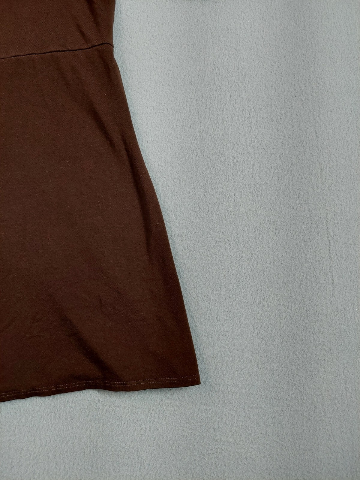 Style&Co Women Tunic Top M Brown Empire Waist Scoop Neck Short Sleeve Casual