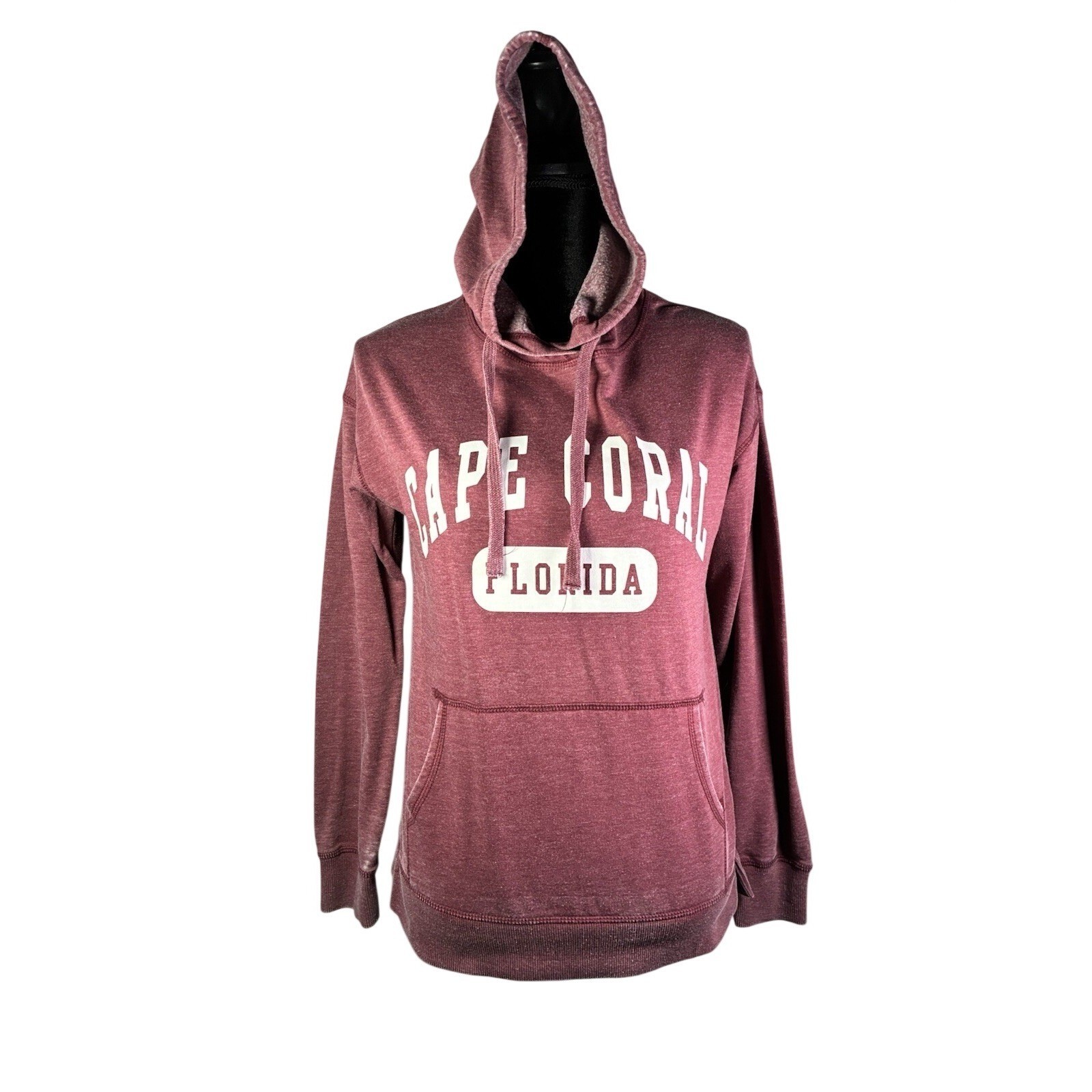 US Apparel Cape Coral Florida Hoodie Maroon Graphic Pullover Sweatshirt Small