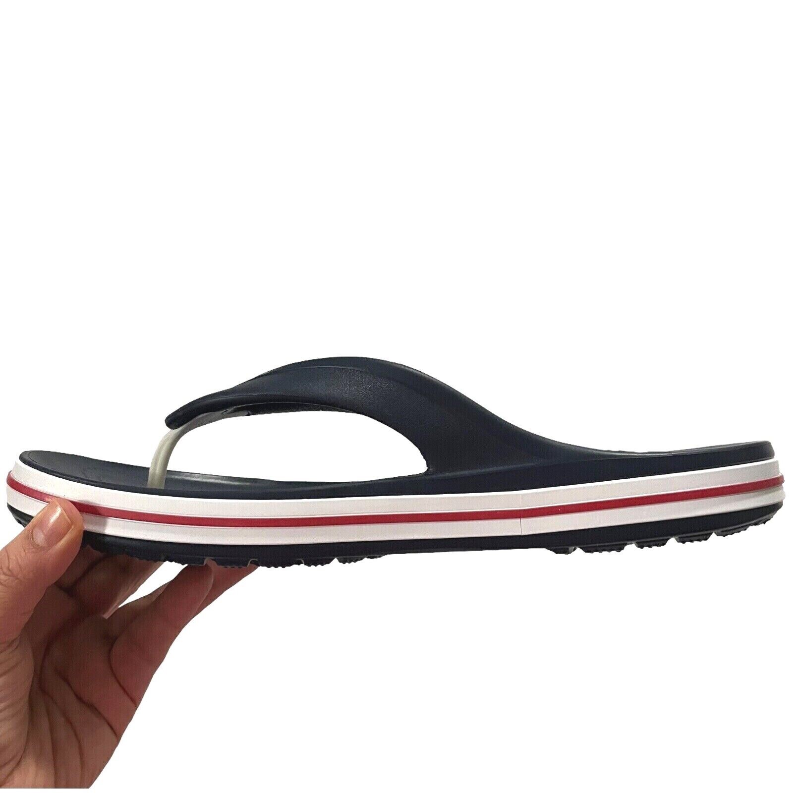Crocs Bayaband Mens Flip Flop Sandal Sz 10 Navy Blue Water Friendly Lightweight