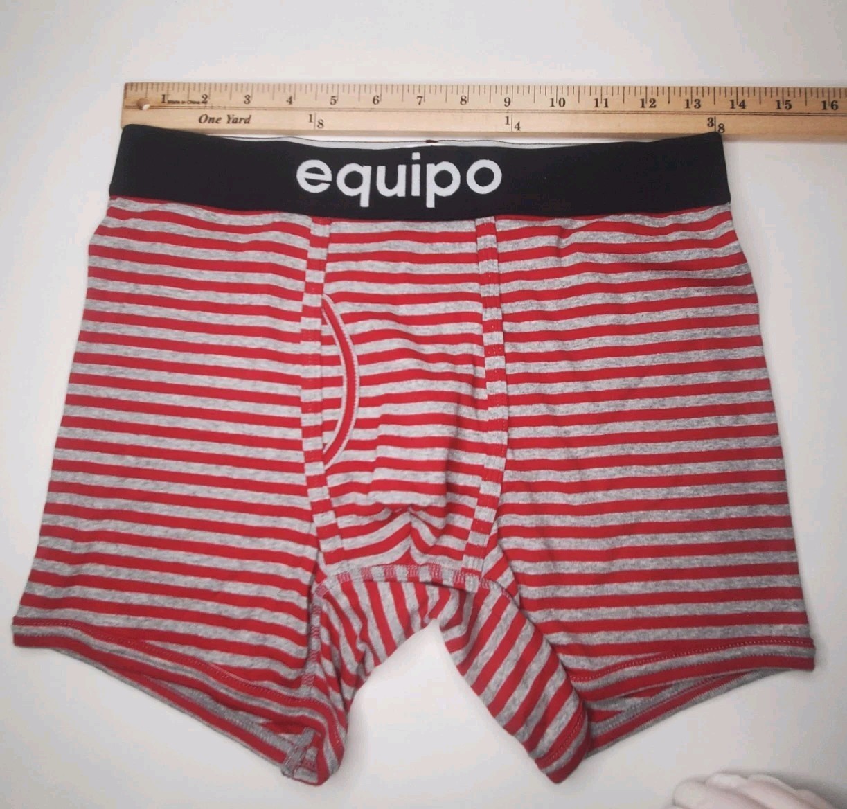 Equipo Boxer Briefs Red & Gray Stripes Medium 100% Cotton NWOT