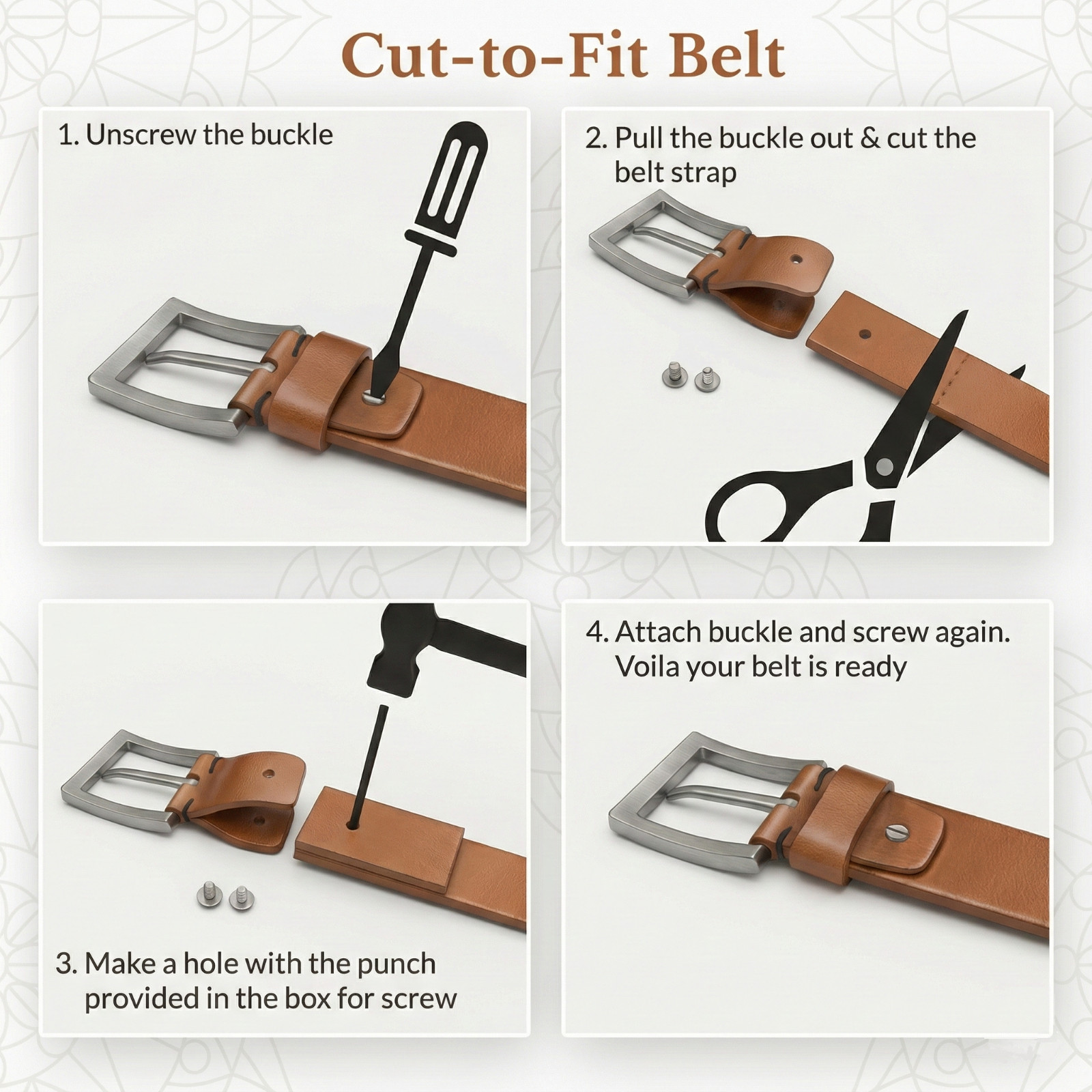 Handmade Full Grain Leather Belt for Men | Soft Feel Everyday Casual Dress Belt