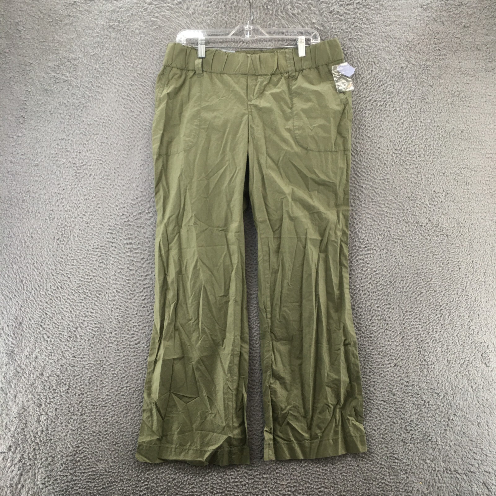 Gap Maternity No Panel Pants Womens 10 Regular Olive Green Pull On Casual NEW