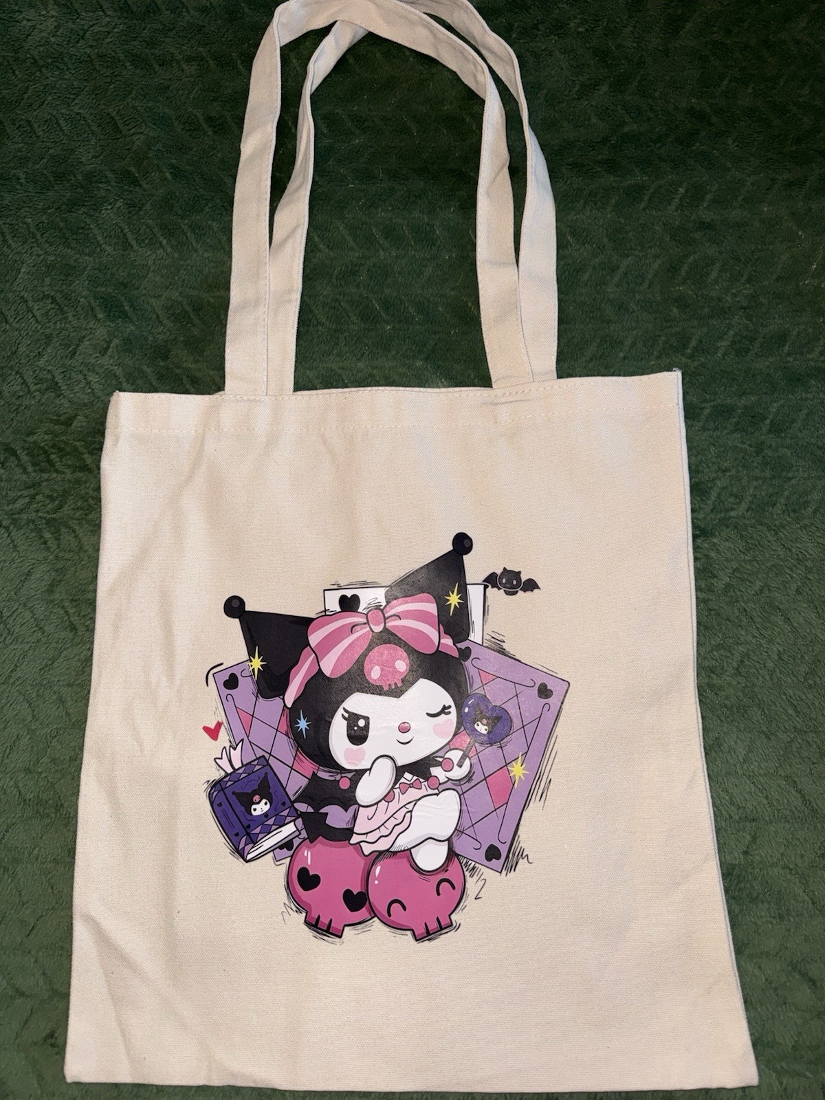 “ KUROMI “ Canvas Tote Bag, Use For Travel, Books, Groceries, Everyday Use
