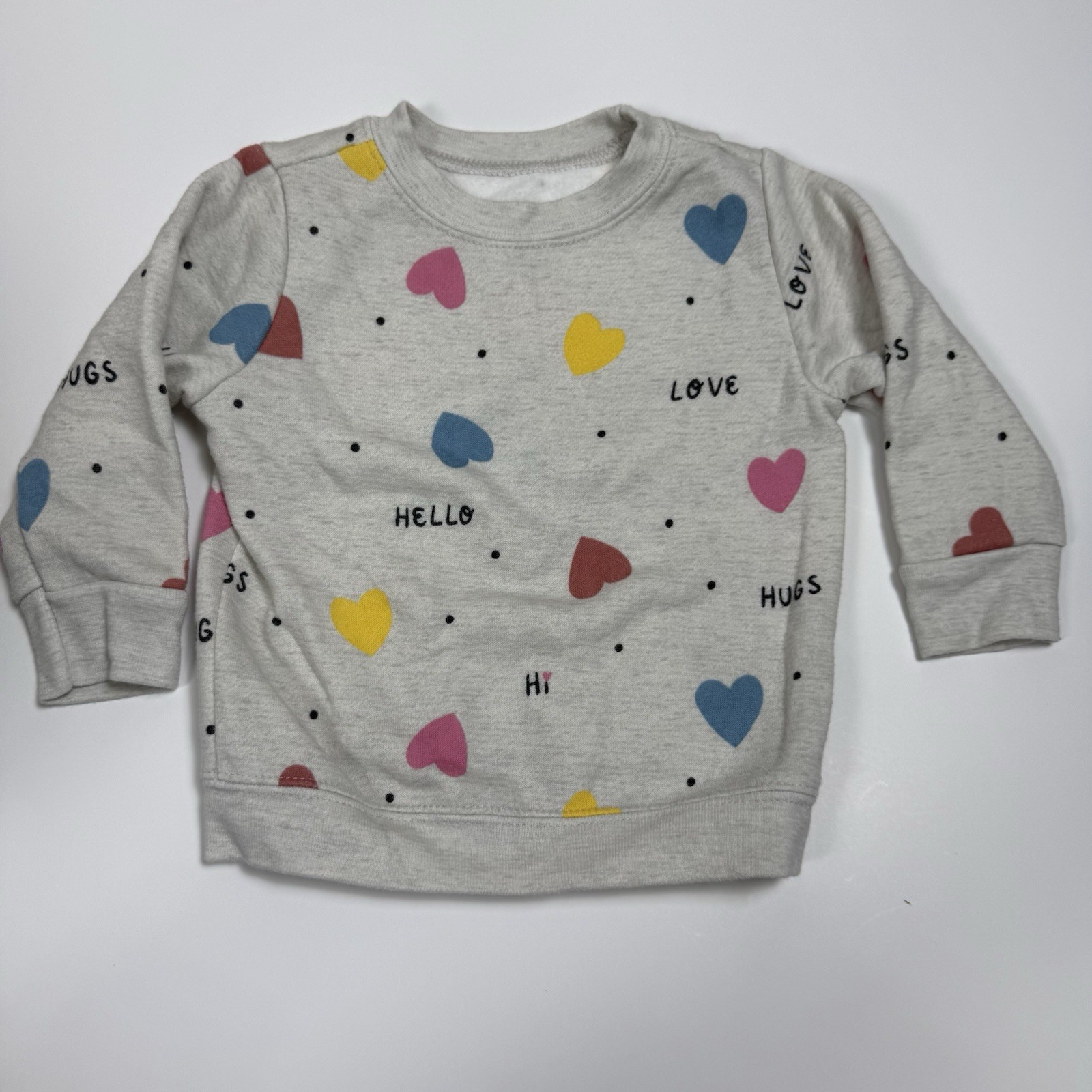 Garanimals 2pc Gray Heart Print Long Sleeve Sweatshirt & Pants Set 6-9M