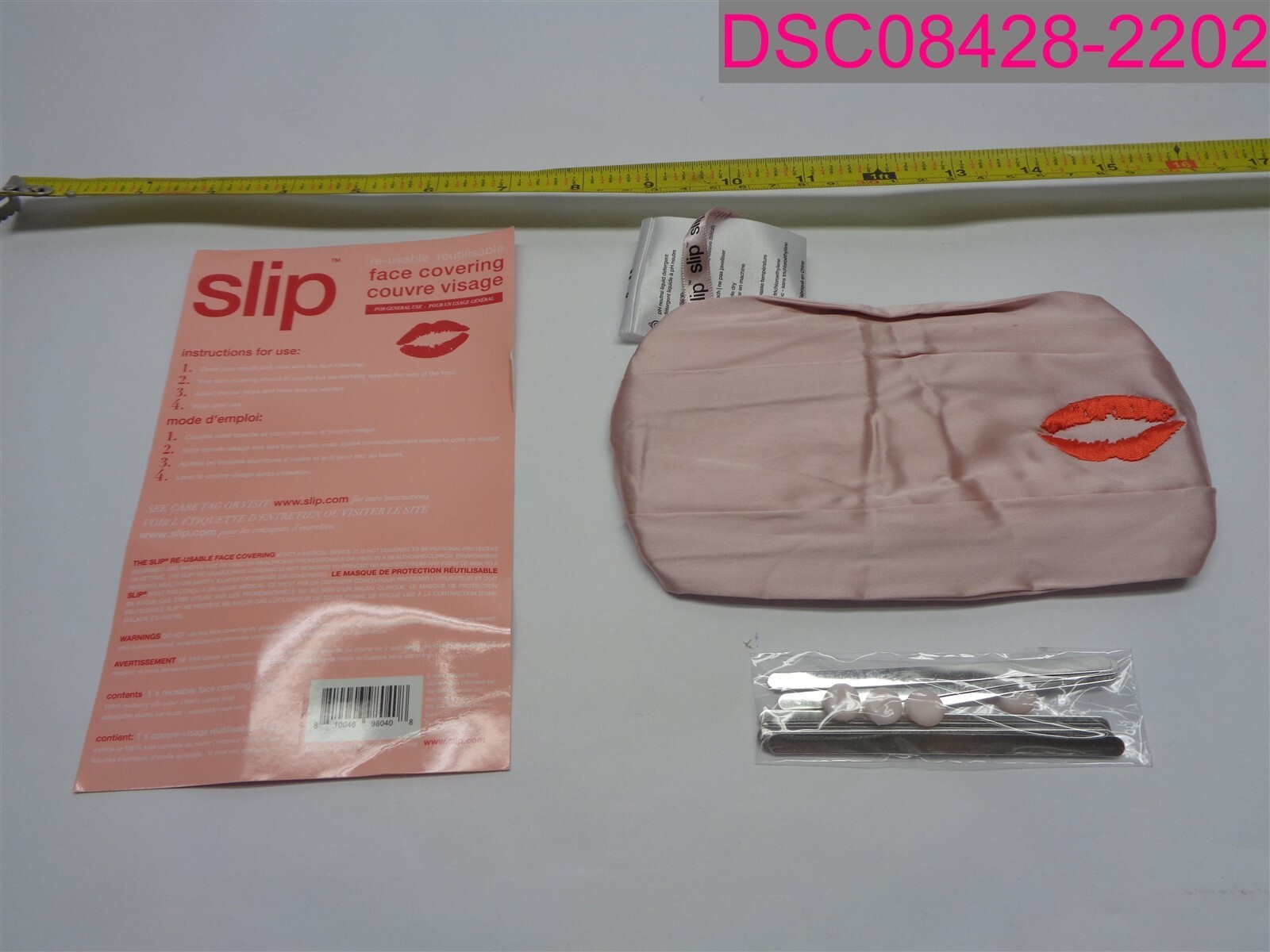 Slip Re-Usable Face Covering, Pink Kiss Lips