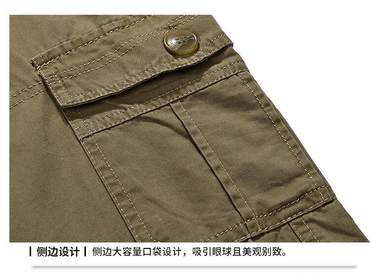 New Men Straight cargo pants middle aged Dad Loose Casual elastic Trousers Long