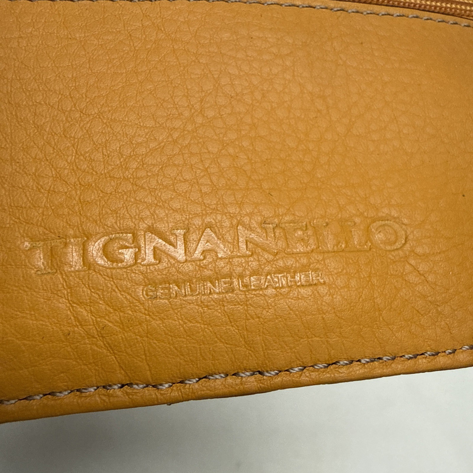 TIGNANELLO Leather Slim Card Wallet Coin Purse Dandelion YELLOW 6.75 X 3.25” NEW